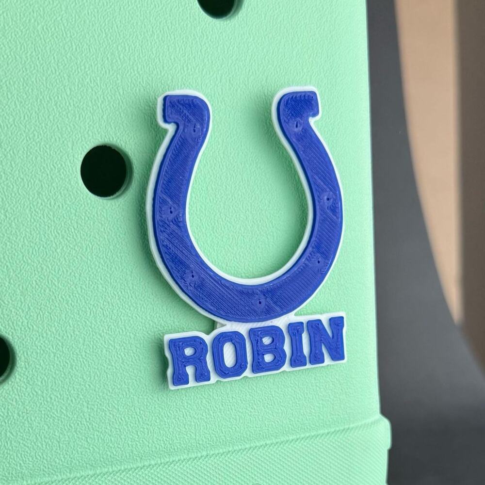 Personalized Indianapolis Colts Bogg Bag Name Tag, Colts Bogg Bag Charms